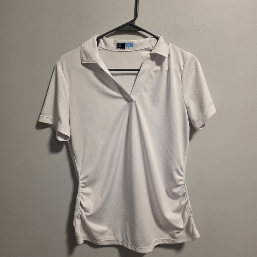 PGA Tour White Short Sleeve Women's Top
